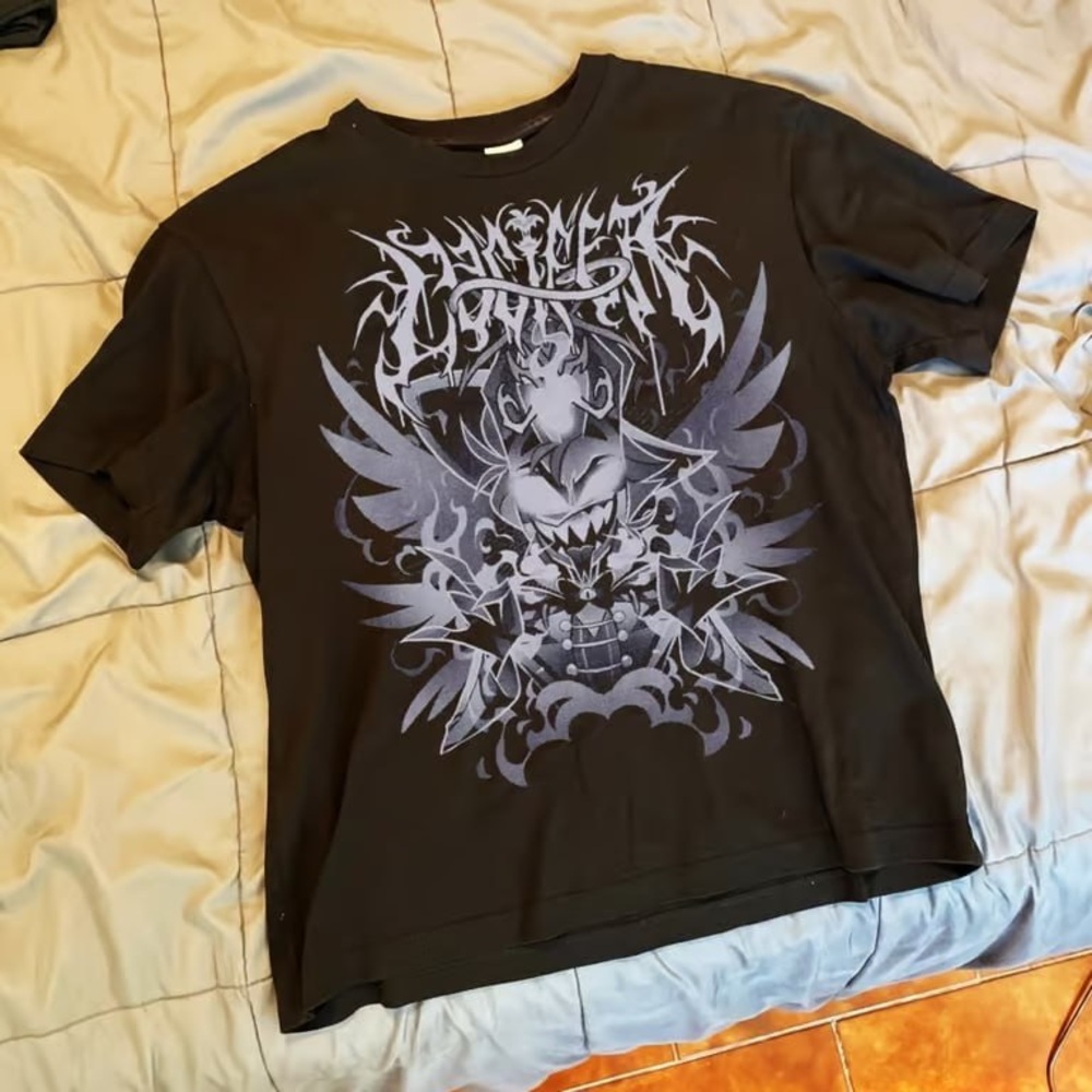 Large Hazbin hotel Lucifer Morningstar metal T-shirt